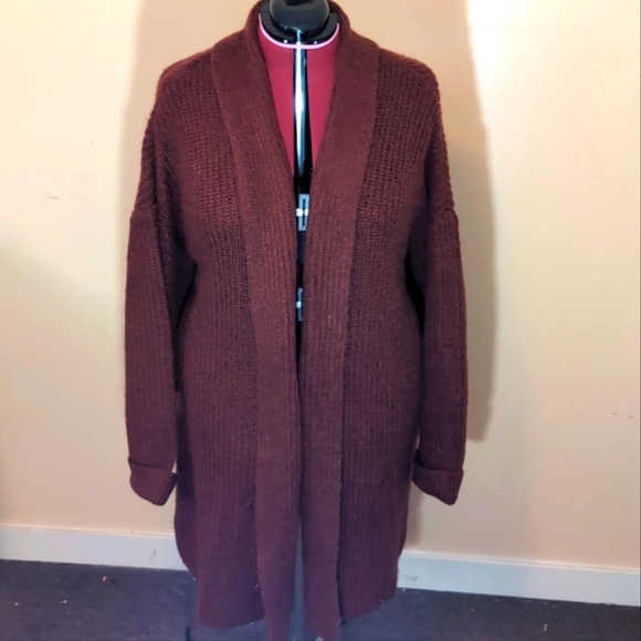 Joe Fresh Sweaters - Joe Fresh| NWT Dark Rust Long Cardigan With Cuffs Acrylic Blend